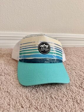 Del Sol Tropical Striped Trucker Hat